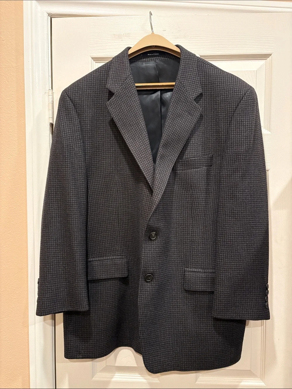 Vintage Ralph Lauren Chaps Charcoal Houndstooth Sport Coat